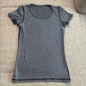 LULULEMON Lively Crewneck Tee Vitasea White Black Microstripe